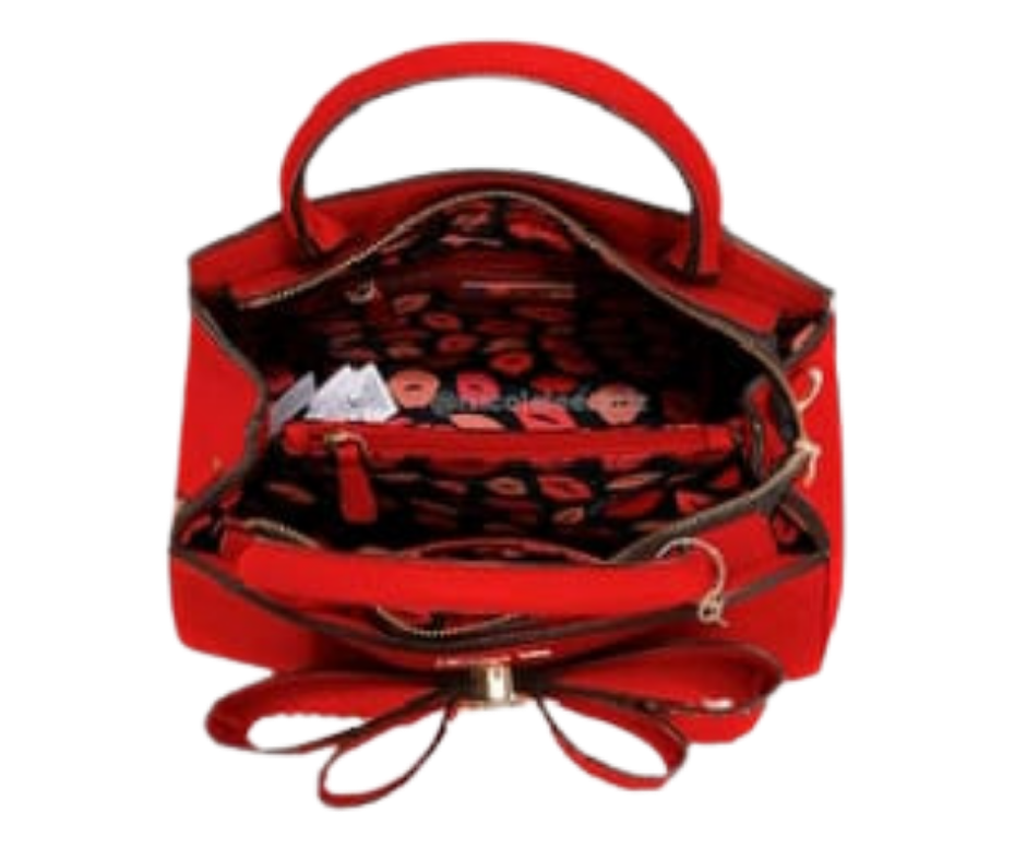 Bolso Satchel con moño rojo nicole lee