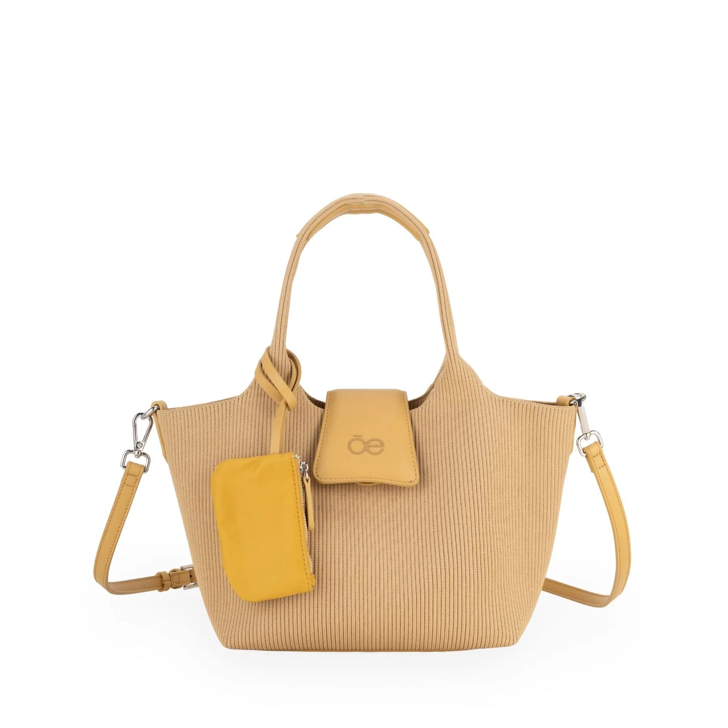 Bolsa Tote Chica Con Pouch Color Camel
