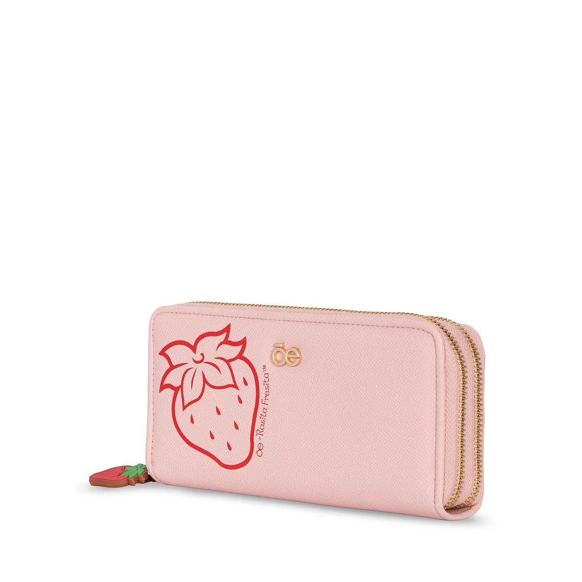 Cartera Cierre Doble Grande Oe X Rosita Fresita Color Rosa