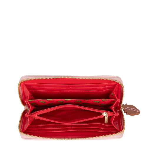 Cartera Rosita Fresita X Oe Grande Cierre Sencillo Color Rosa