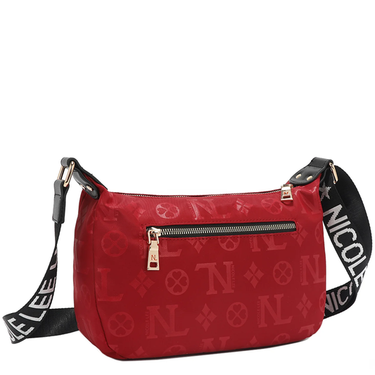 Bolsa de Hombro Margot Monograma de Nicole Lee (Roja)