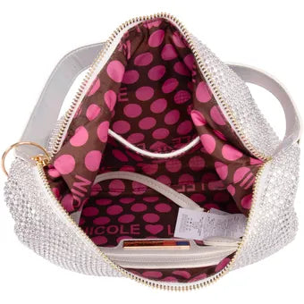 Bolsa Hobo Nicole Lee Celestia de fiesta - Blanco
