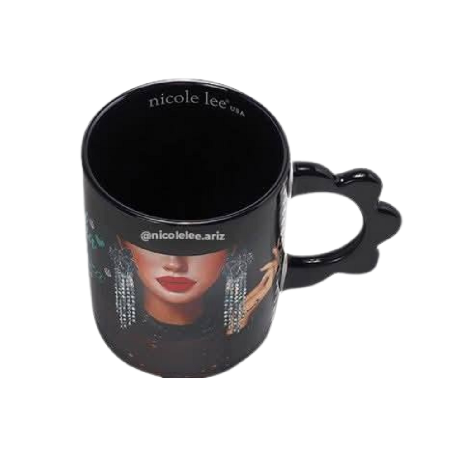 Taza Samantha la Belleza Cerámica Estampada con Asa en Forma de Flor y Apta para Microondas| CUP7825-SAM