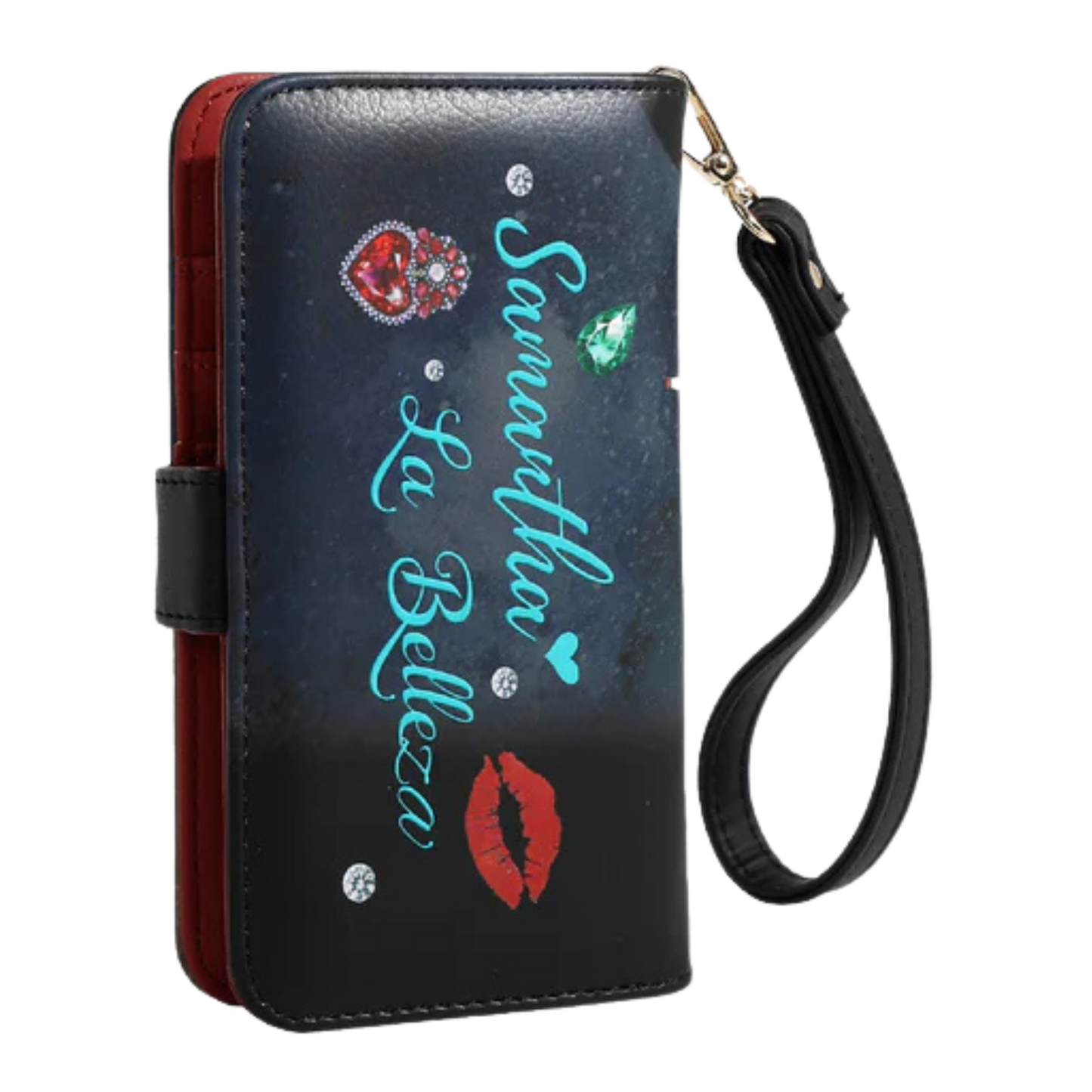 Porta Celular HP6617 Samantha la Belleza con Muñequera | Estilo Elegante en Piel Vegana Nicole Lee