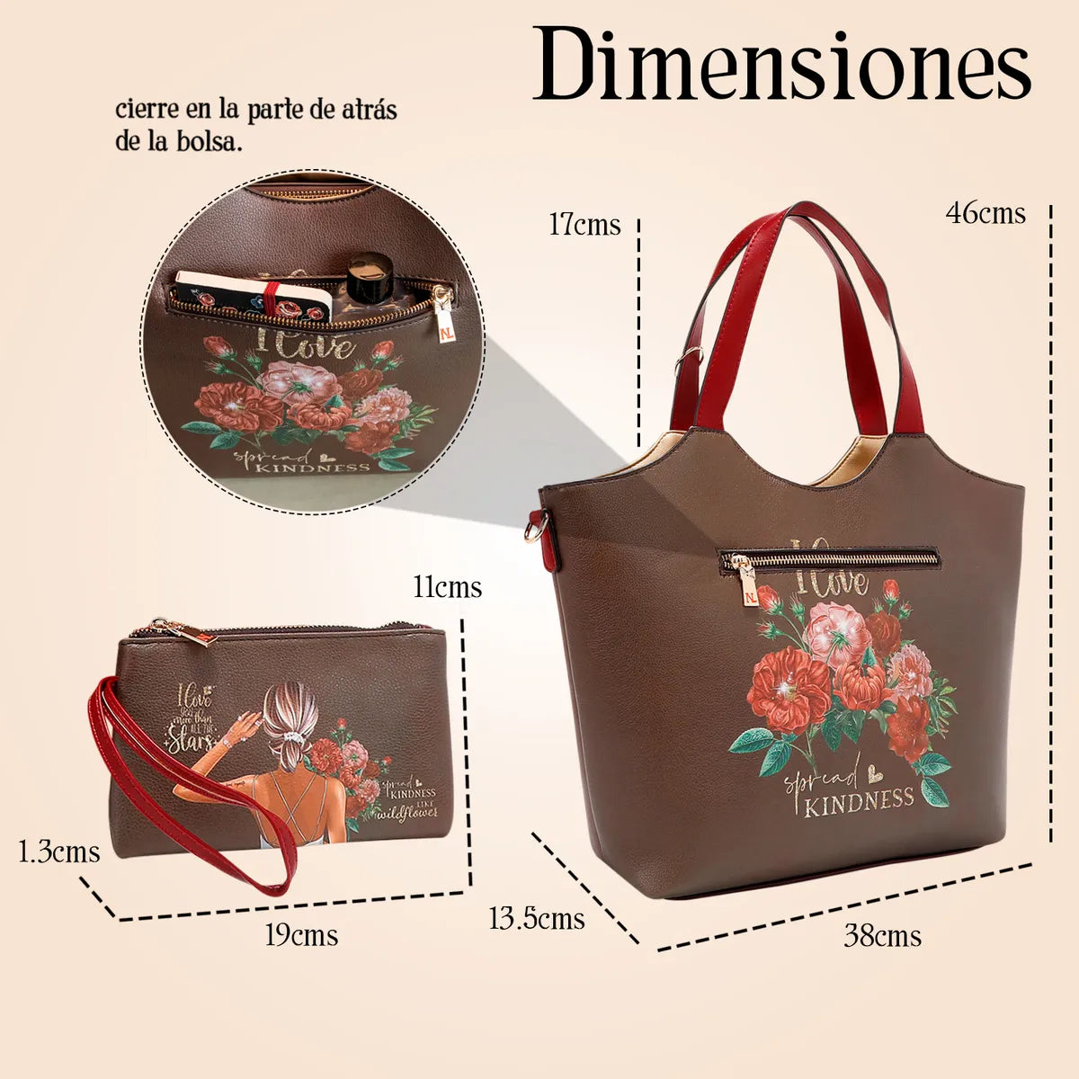 Bolsa Tote Con Bolsillo Nicole Lee Pedreria Blind Date