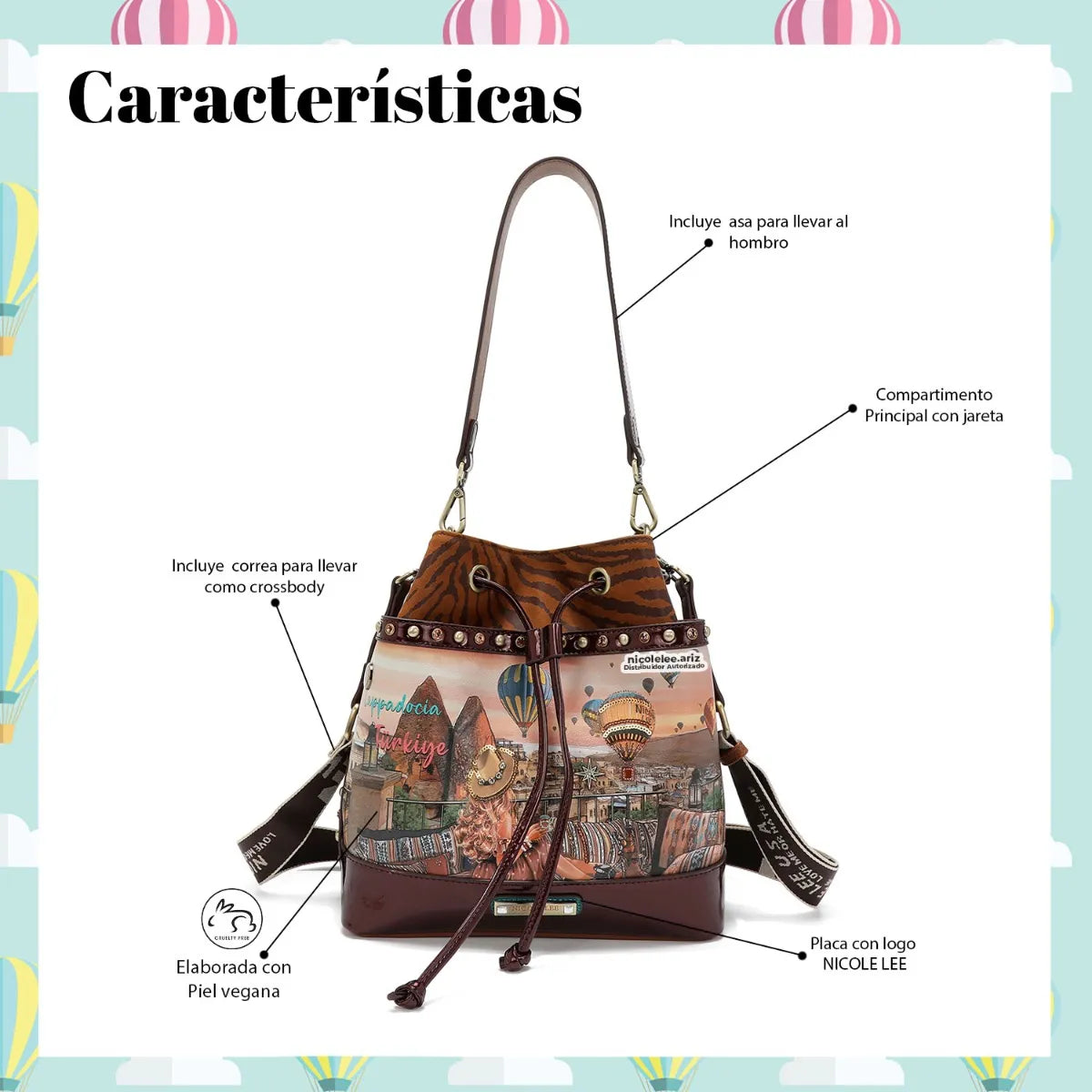 Bolsa Multil Nicole Lee Heaven On Earth C/ Aplicaciones