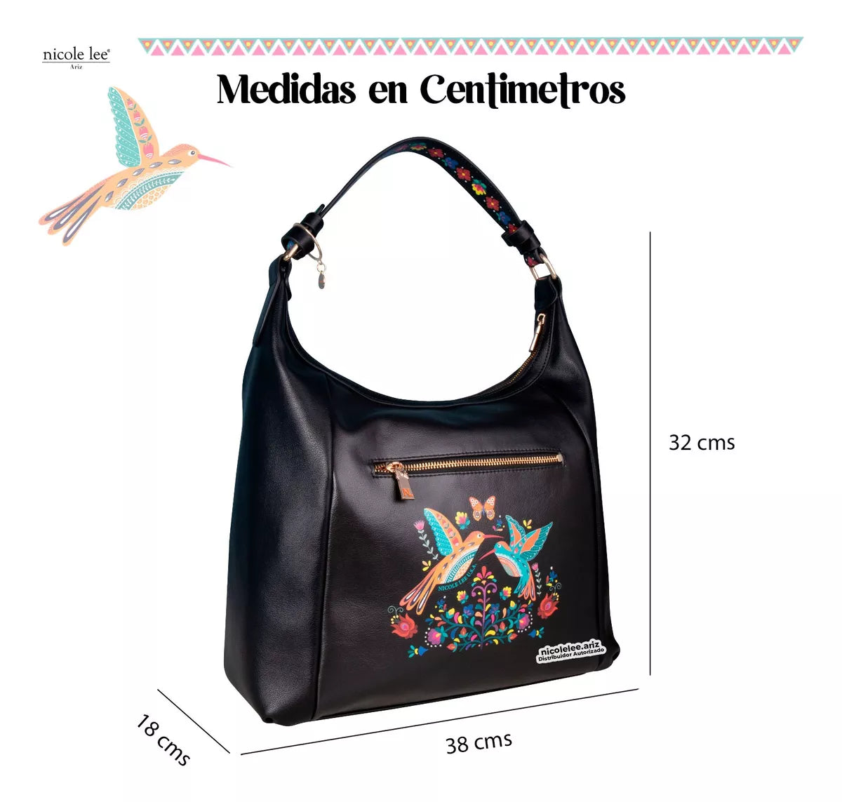 Bolsa Hobo Nicole Lee Bosque De Amor Con Decoraciones Ss24
