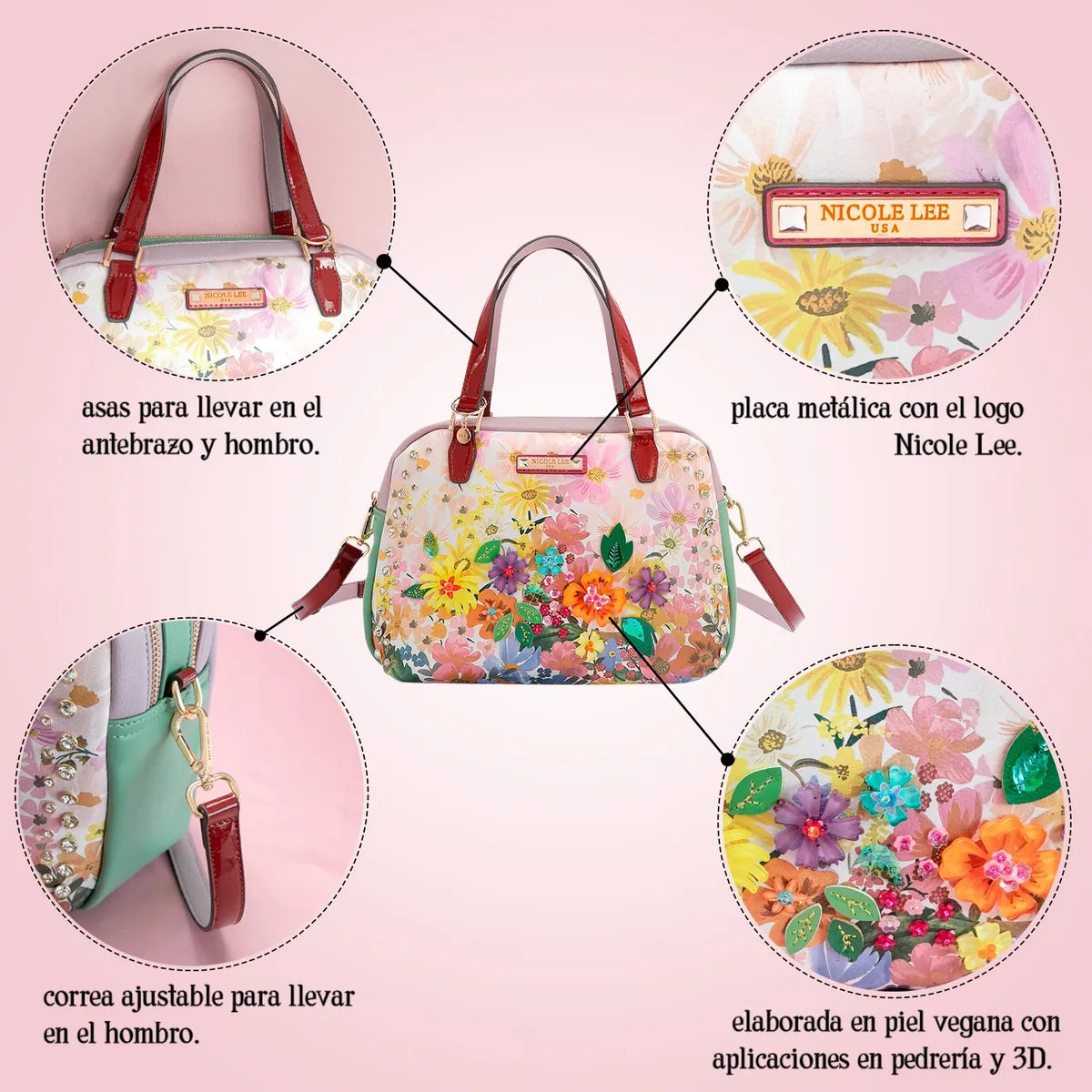 Bolsa De Mano De Nicole Lee Estampado Dreams Blossom