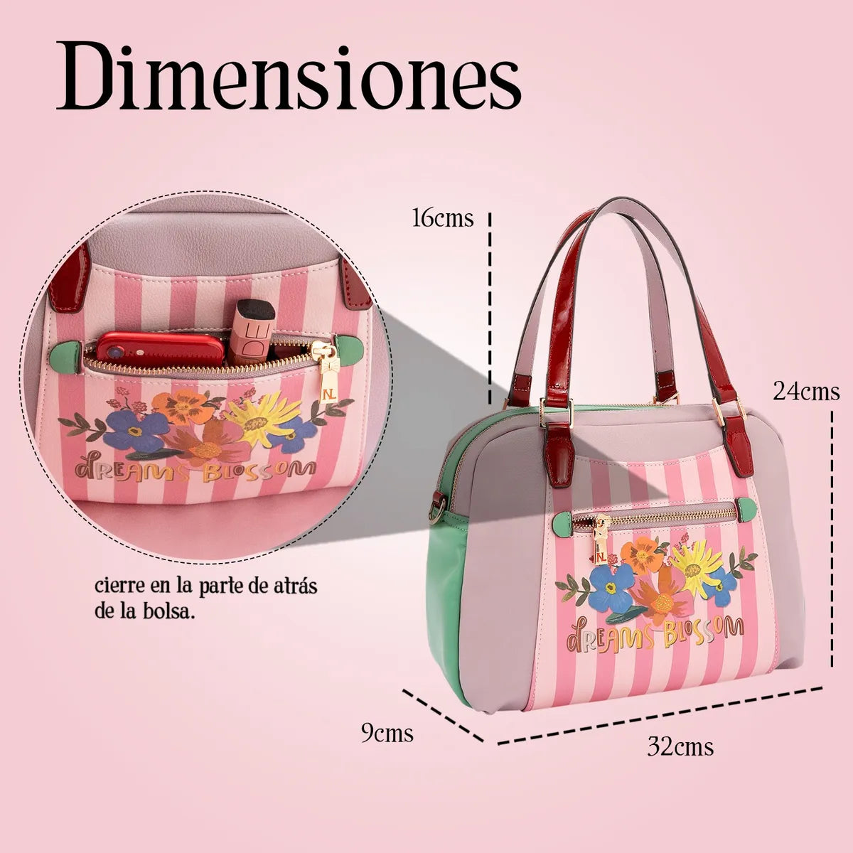 Bolsa De Mano De Nicole Lee Estampado Dreams Blossom