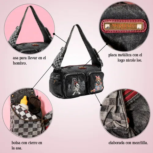 Bolsa Shoulder Nicole Lee Mezclilla Print Family Year Fw24