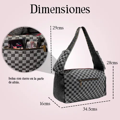 Bolsa Shoulder Nicole Lee Mezclilla Print Family Year Fw24