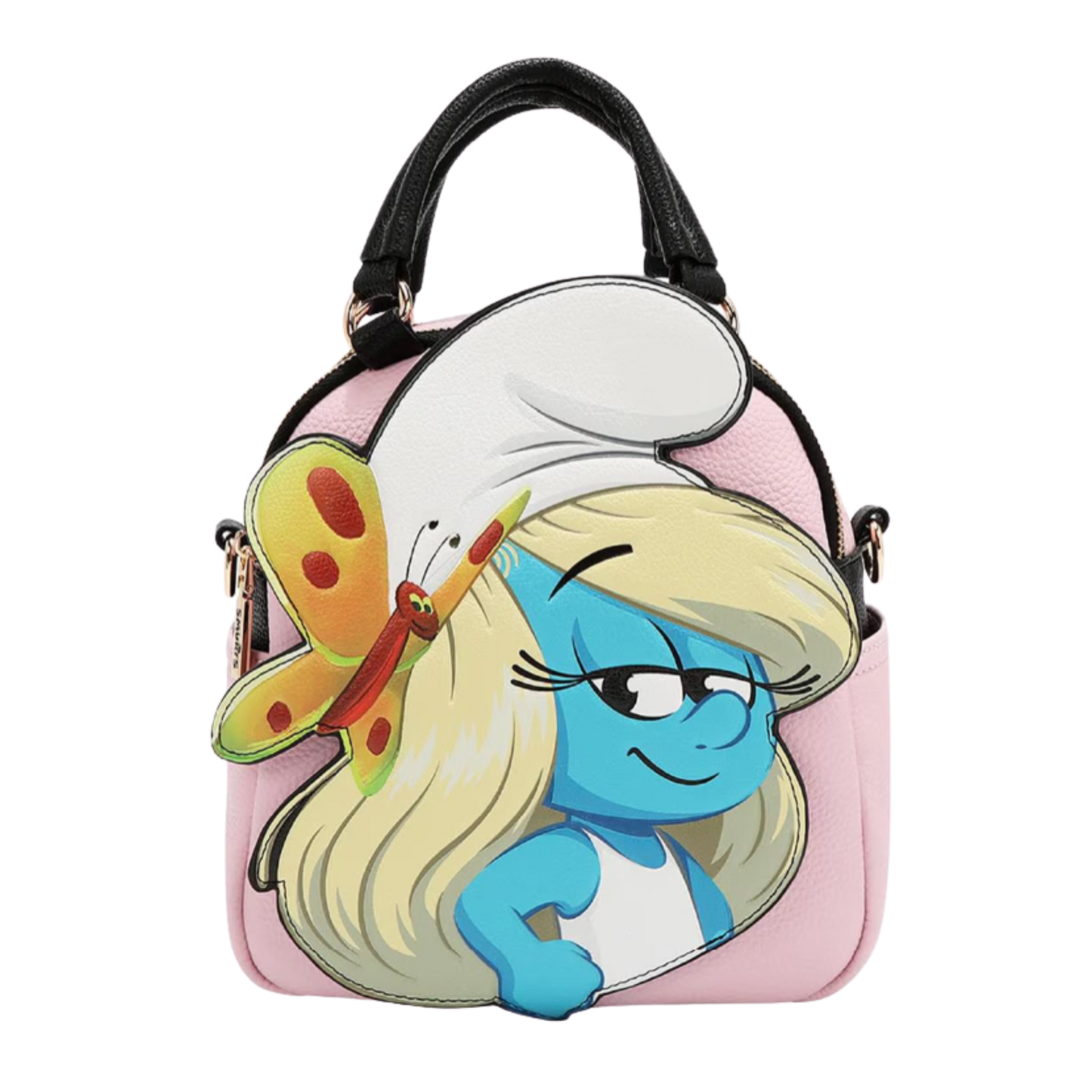 "SMURFETTE" Bolsa multifuncional con detalle en 3D y correa ajustable
