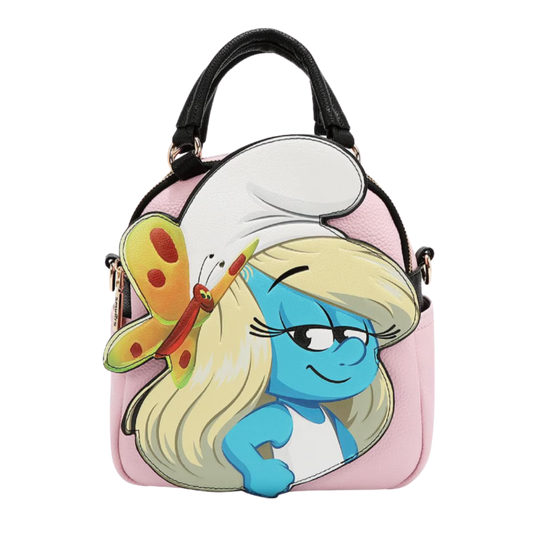 "SMURFETTE" Bolsa multifuncional con detalle en 3D y correa ajustable