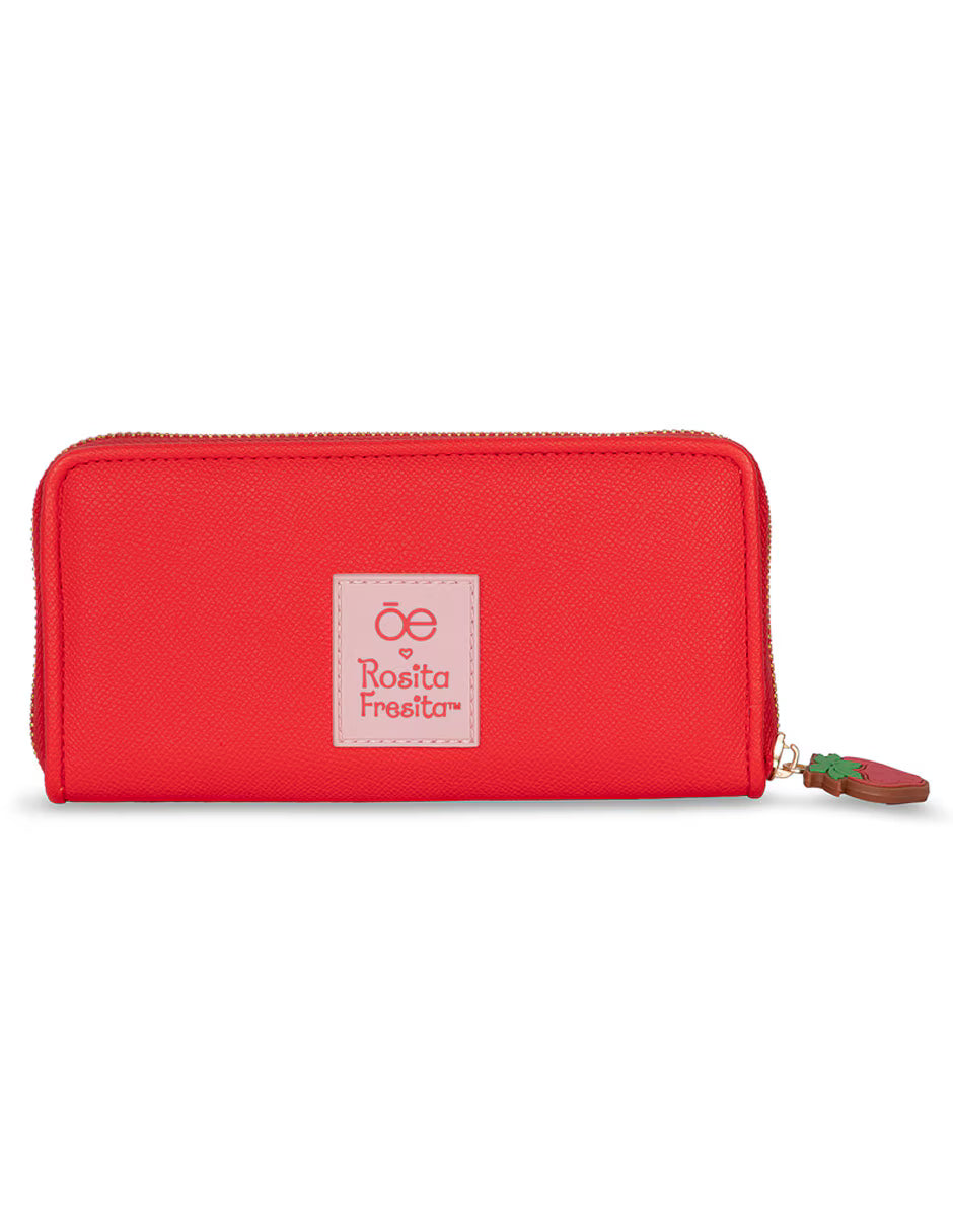 Cartera Rosita Fresita X Oe Grande Cierre Sencillo Rojo