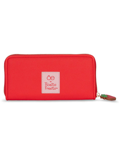 Cartera Rosita Fresita X Oe Grande Cierre Sencillo Rojo
