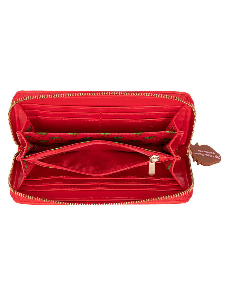 Cartera Rosita Fresita X Oe Grande Cierre Sencillo Rojo