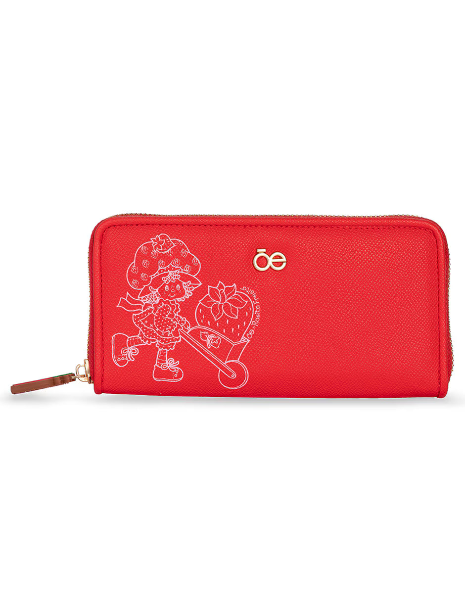 Cartera Rosita Fresita X Oe Grande Cierre Sencillo Rojo