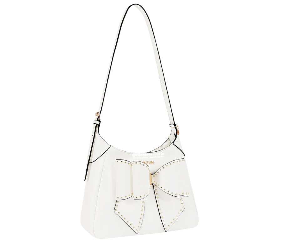 Bolso Hobo con moño  blanco nicole lee