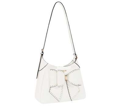 Bolso Hobo con moño  blanco nicole lee
