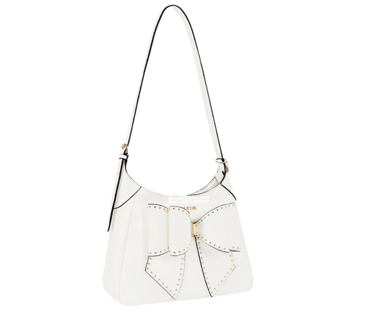 Bolso Hobo con moño  blanco nicole lee