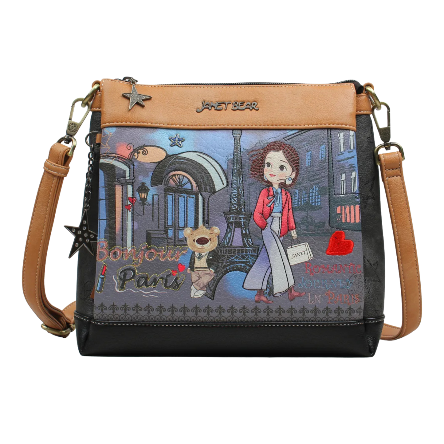 Crossbody Paris Dream Janet Bear J075 Bolso Cruzado Compacto Parisino