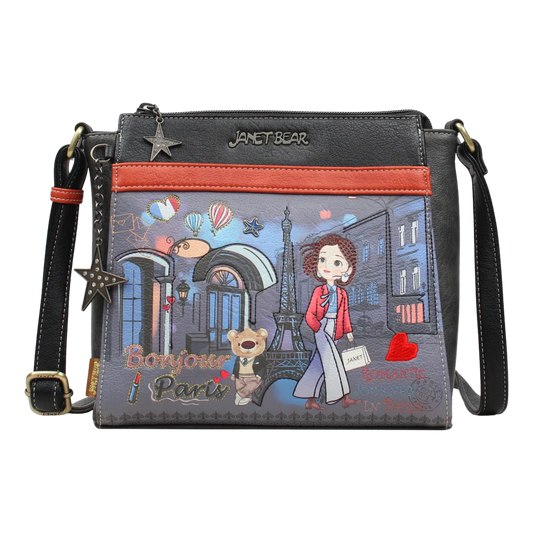 Crossbody Paris Dream Janet Bear J088 Bolso Cruzado con Diseño Parisino