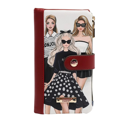 Cartera con Compartimento Trio Nikky By Nicole Lee Estampado Oro Negro Cuero Vegano Modelo NK22520-TRIO