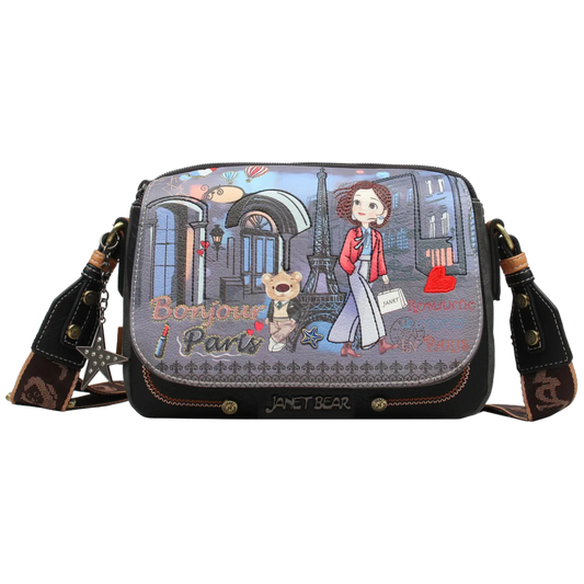 Crossbody Mensajero Paris Dream Janet Bear J029a Bolso Híbrido Cruzado y Mensajero