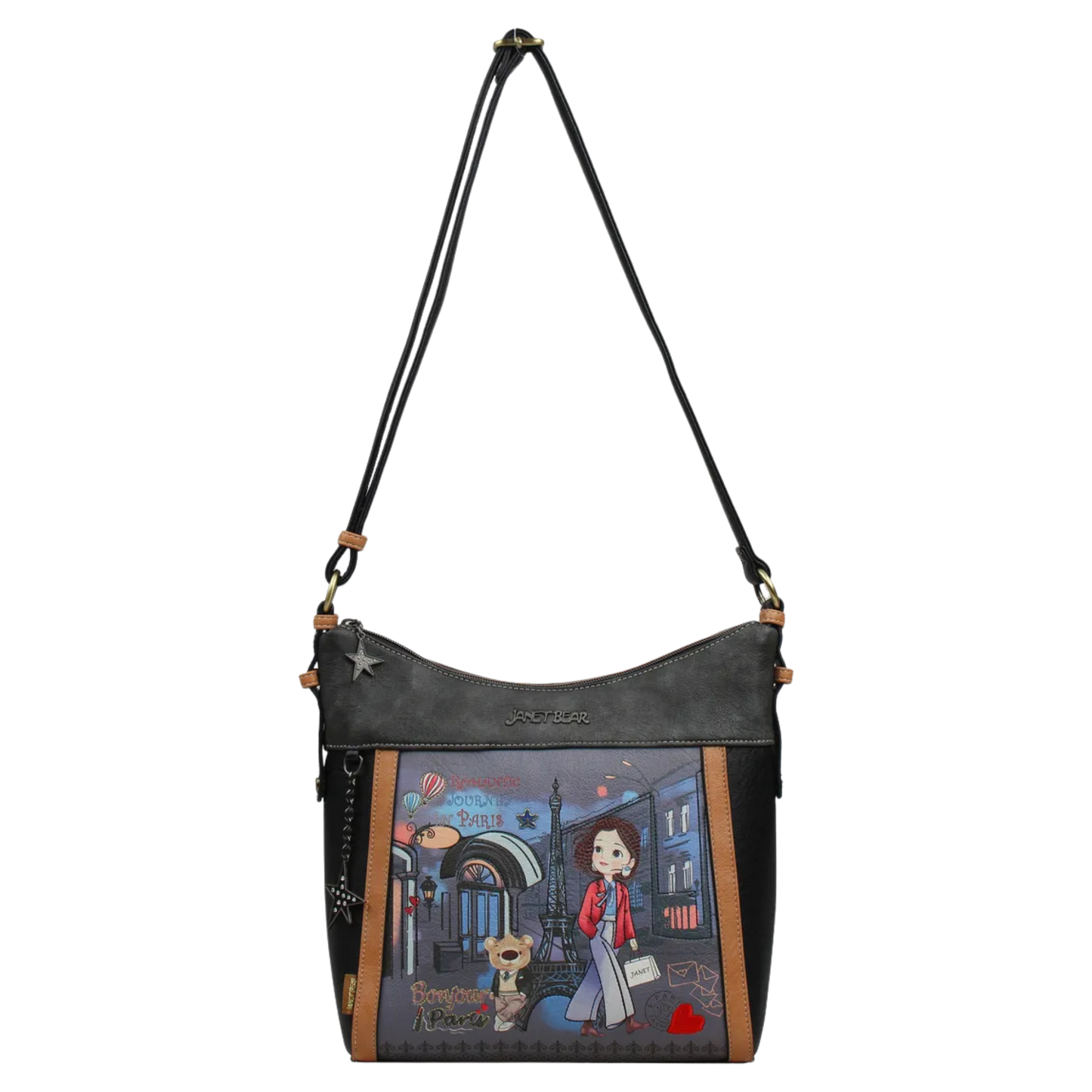 Bolso Hobo Paris Dream Janet Bear J048a Estampado Parisino Elegante