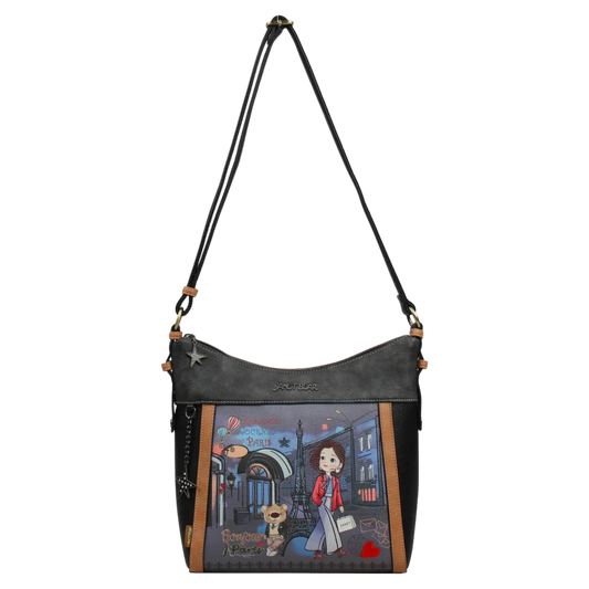 Bolso Hobo Paris Dream Janet Bear J048a Estampado Parisino Elegante