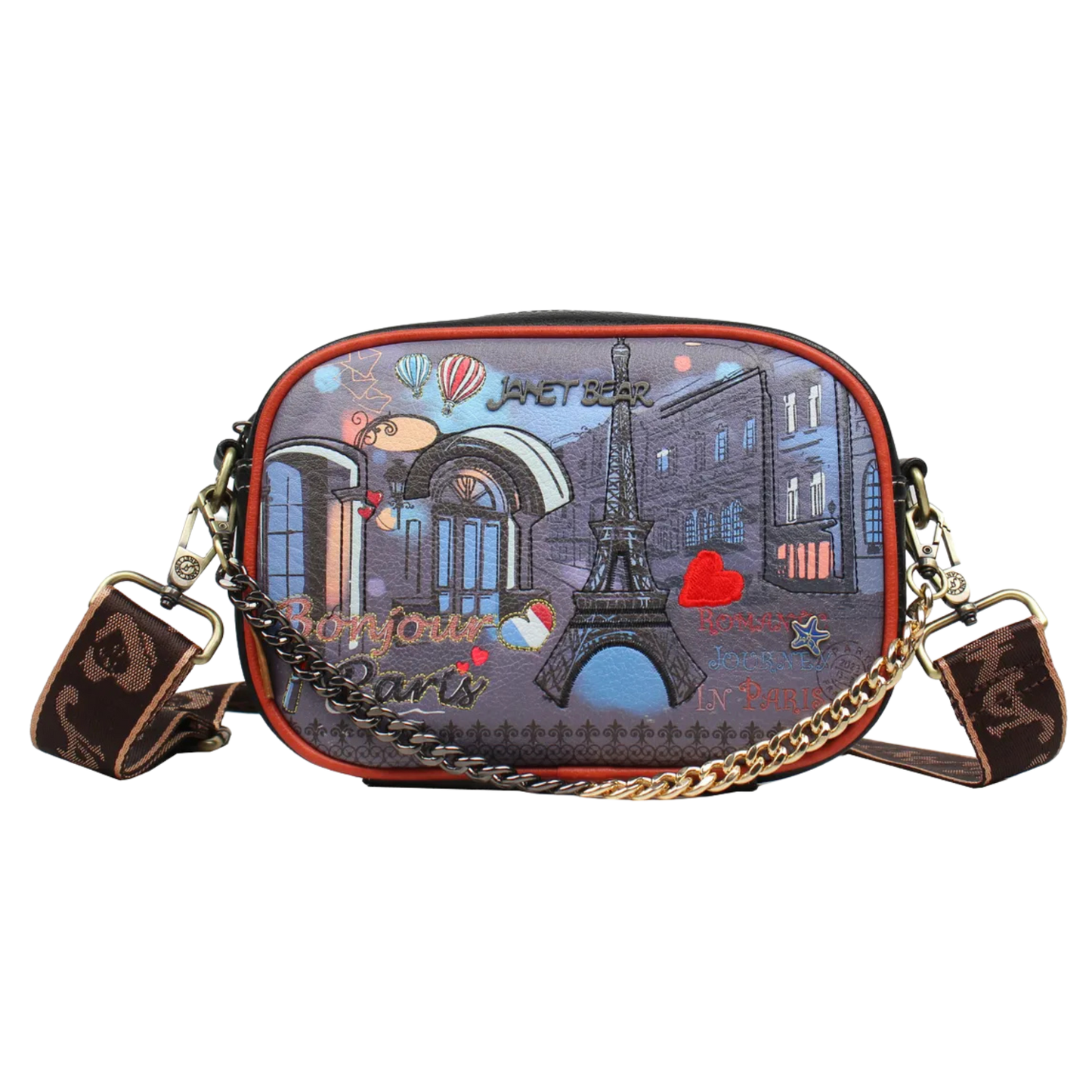 Crossbody Paris Dream Janet Bear J002a Bolso Cruzado con Estampado Parisino Exclusivo