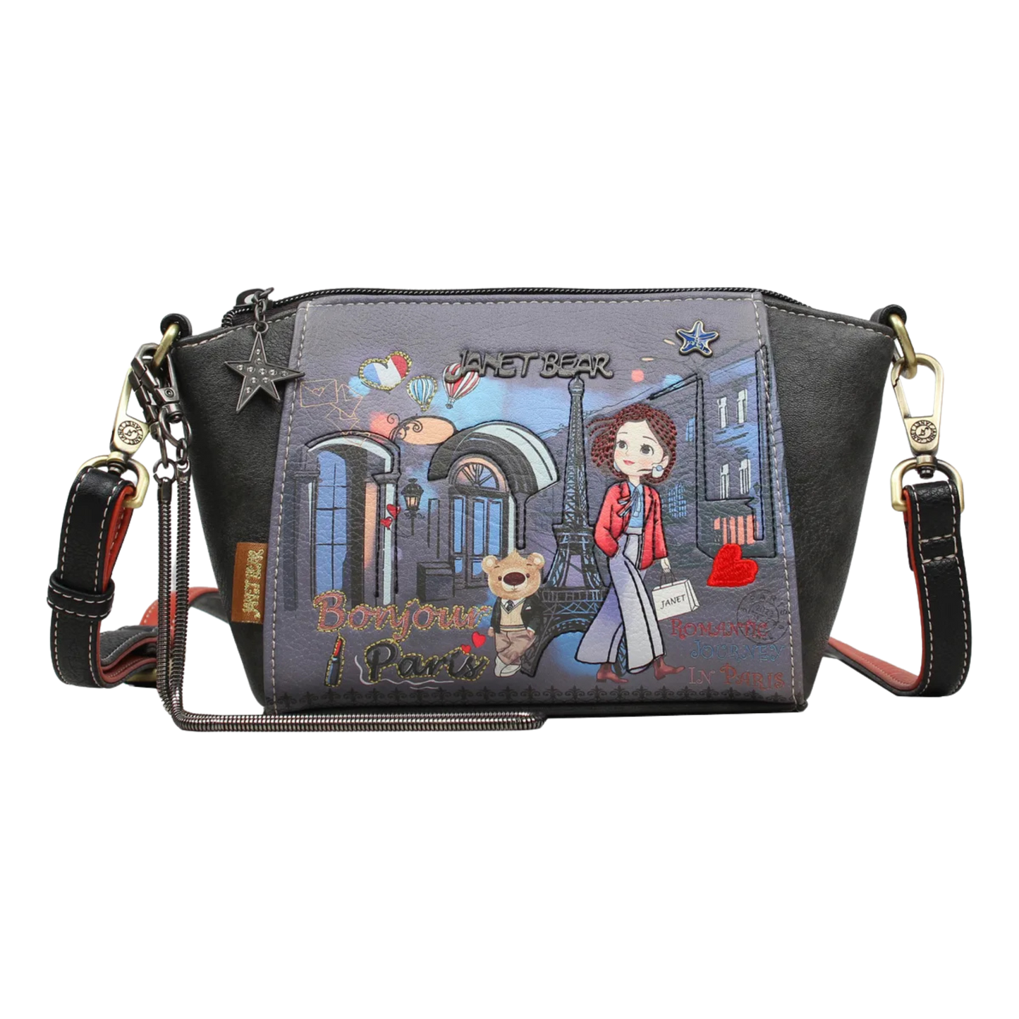 Crossbody Paris Dream Janet Bear J086 Bolso Cruzado con Estampado Parisino