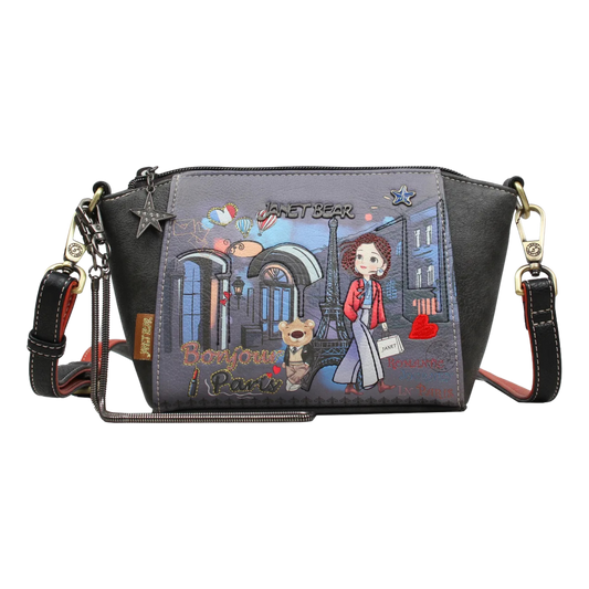 Crossbody Paris Dream Janet Bear J086 Bolso Cruzado con Estampado Parisino