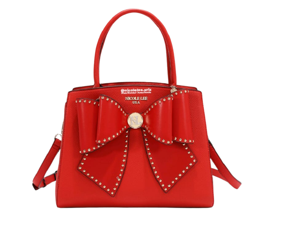 Bolso Satchel con moño  rojo nicole lee