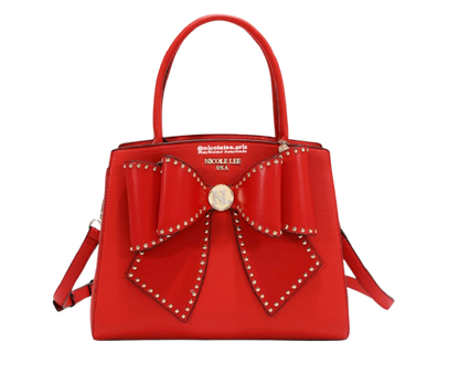 Bolso Satchel con moño  rojo nicole lee