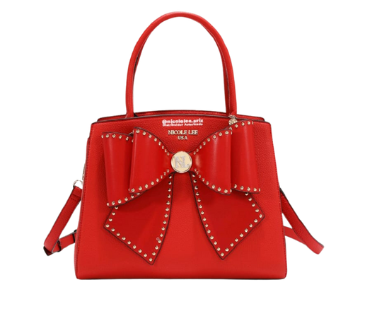 Bolso Satchel con moño  rojo nicole lee