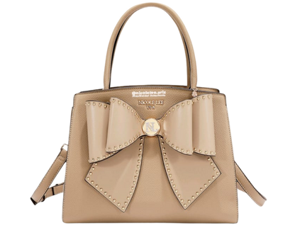 Bolso Satchel con moño taupe nicole lee