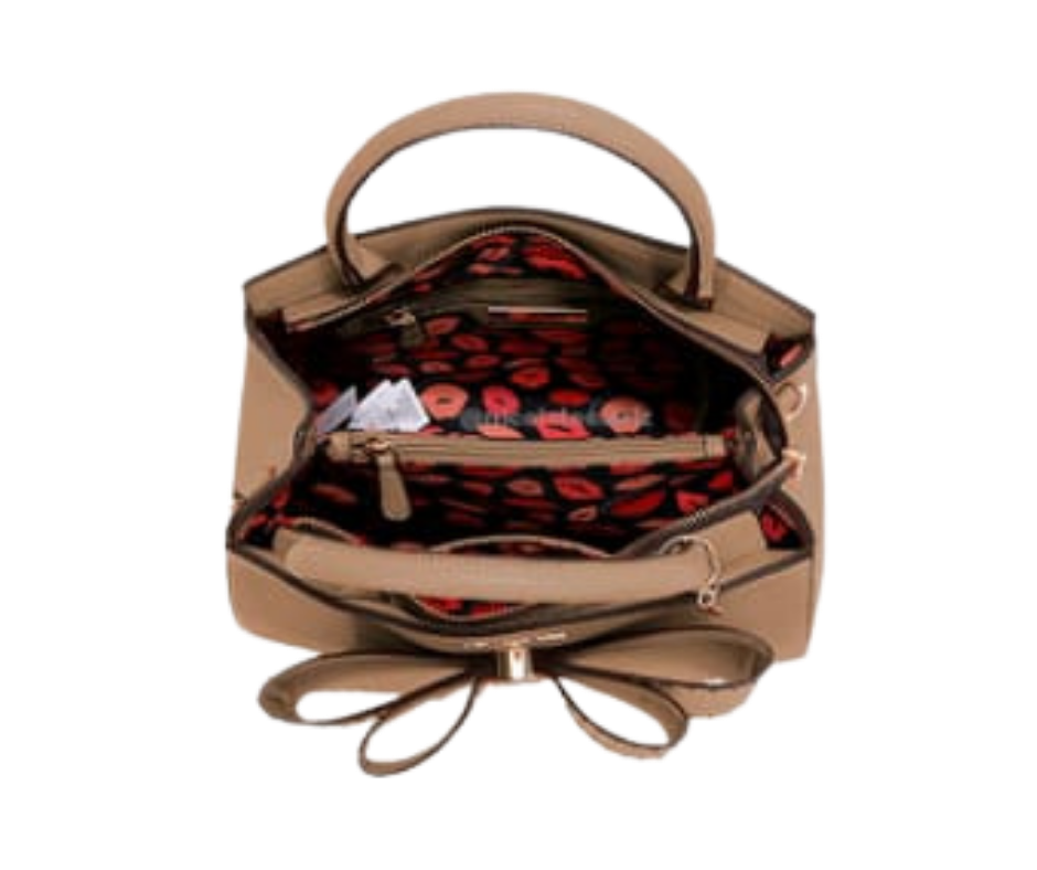 Bolso Satchel con moño taupe nicole lee