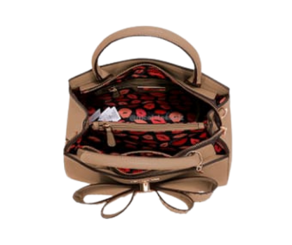 Bolso Satchel con moño taupe nicole lee