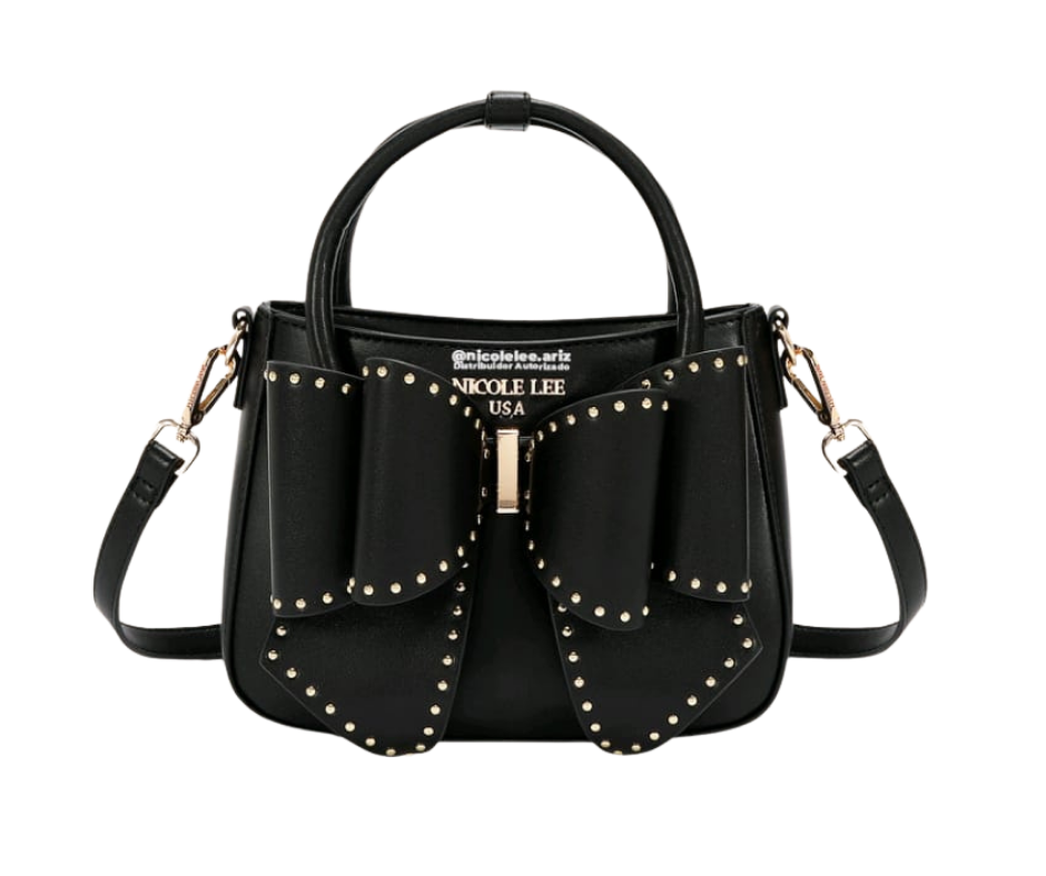 Bolso Satchel con moño negro chico nicole lee