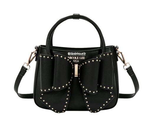 Bolso Satchel con moño negro chico nicole lee