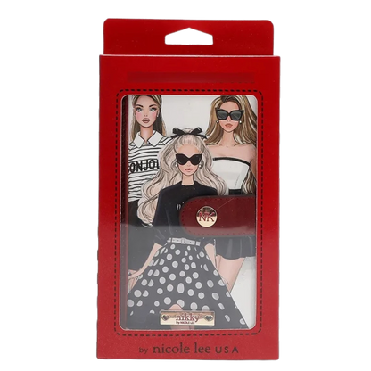 Cartera con Compartimento Trio Nikky By Nicole Lee Estampado Oro Negro Cuero Vegano Modelo NK22520-TRIO