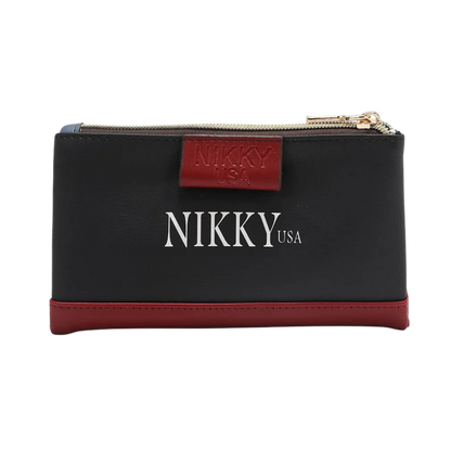Cartera con Compartimento Trio Nikky By Nicole Lee Estampado Oro Negro Cuero Vegano Modelo NK22520-TRIO