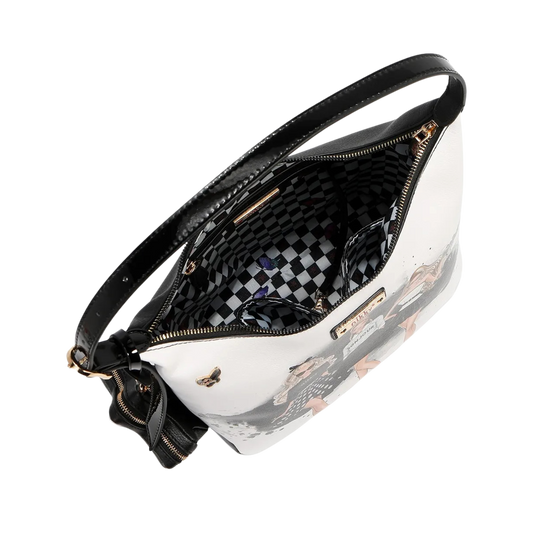 Bolsa Hobo Con Monedero Trio Nikky By Nicole Lee Cuero Vegano Estampado Oro Negro Modelo NK12904-TRIO
