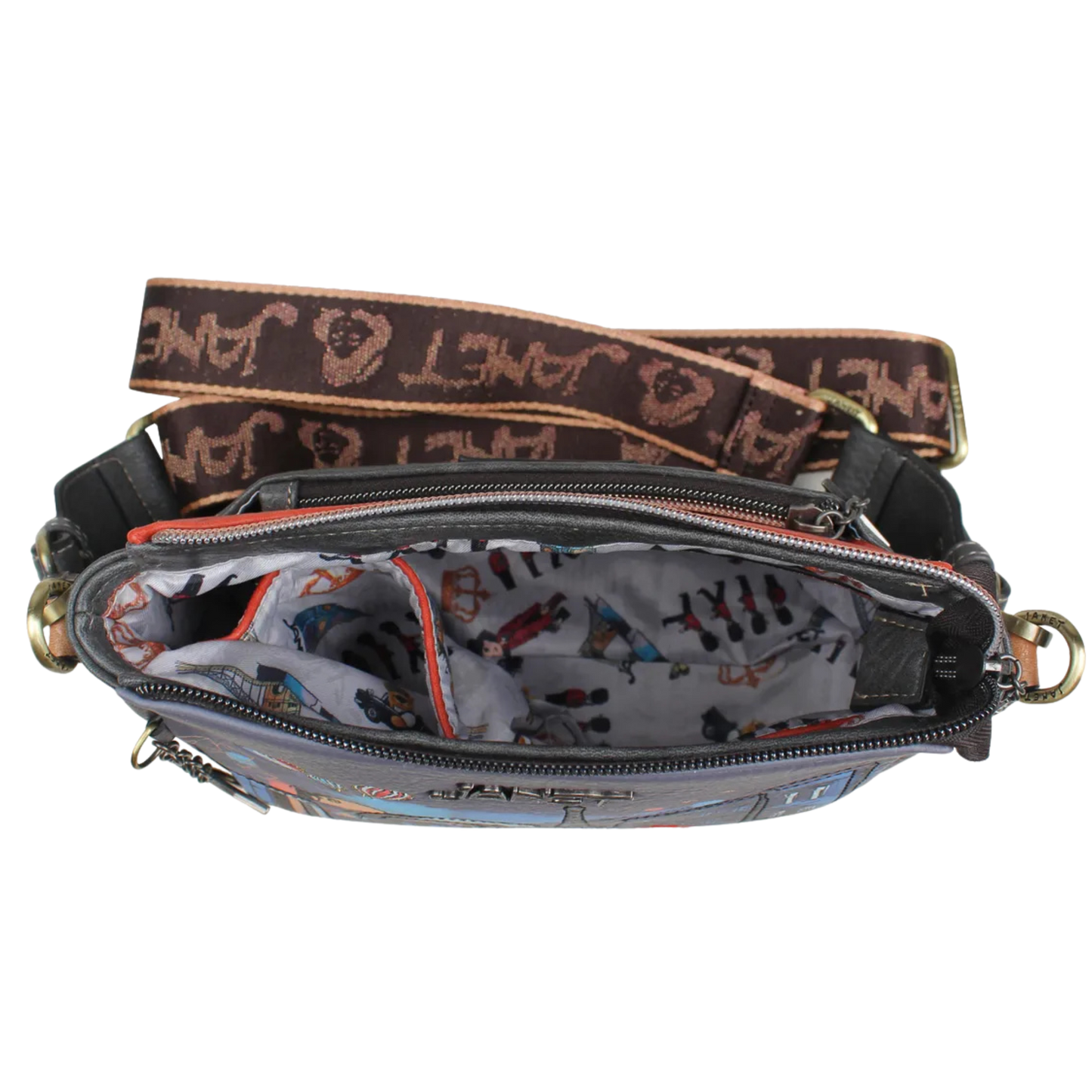 Crossbody Paris Dream Janet Bear J053 Bolso Cruzado Estampado Parisino