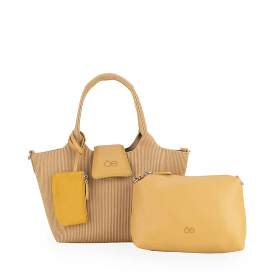 Bolsa Tote Chica Con Pouch Color Camel