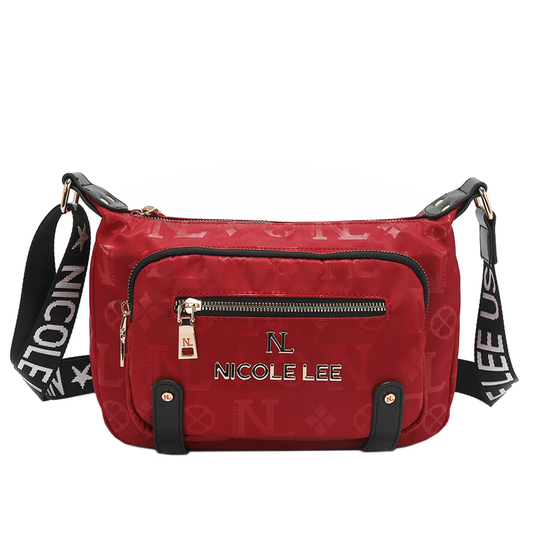 Bolsa de Hombro Margot Monograma de Nicole Lee (Roja)
