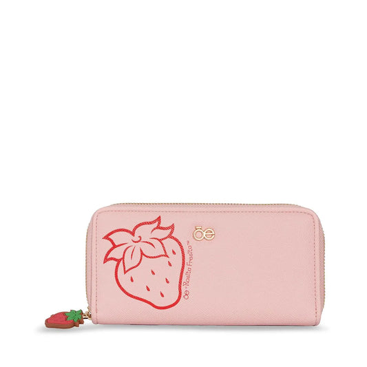 Cartera Cierre Doble Grande Oe X Rosita Fresita Color Rosa