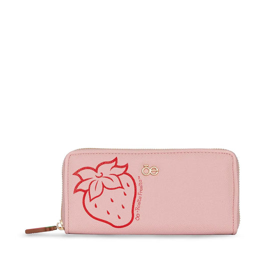 Cartera Rosita Fresita X Oe Grande Cierre Sencillo Color Rosa