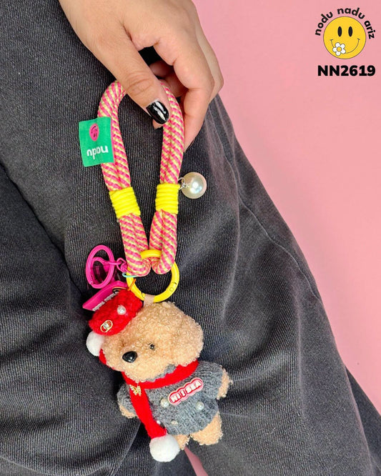 NN2619 Charms perrito bufanda roja